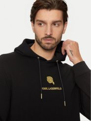 KARL LAGERFELD Bluza 705460 551900 Czarny Regular Fit. Czarne bluzy męskie KARL LAGERFELD, m, bez wzorów, z bawełny, bez ramiączek, bez kaptura. Za 539.99 zł.