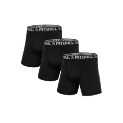 Bokserki męskie Pitbull 3-pak. Czarne bokserki męskie PITBULL, bez wzorów. Za 109.00 zł.