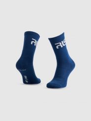 4F Skarpety casual wysokie męskie 4F x Robert Lewandowski - granatowe 43-46. Niebieskie skarpety męskie 4F, bez wzorów, z bawełny. Za 29.99 zł.