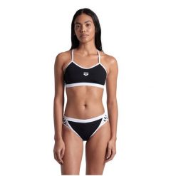 Arena Bikini Icons Cross Back Solid Zwart/Wit. Białe stroje kąpielowe damskie ARENA, bez wzorów, z materiału. Za 275.50 zł.