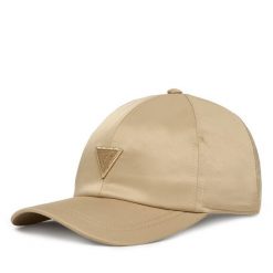 Czapka z daszkiem Guess. Brązowe czapki damskie Guess, z aplikacjami. Za 159.99 zł.
