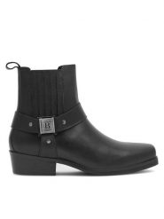 Badura Trzewiki KEANU-01 MI24 Czarny. Czarne botki męskie Badura, bez wzorów, ze skóry, bez obcasa, bez zapięcia. Za 349.99 zł.