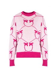 Pinko Sweter "Abbey" | 100304 Y7VF | Kobieta | Różowy. Czerwone swetry nierozpinane damskie Pinko, s, bez wzorów, z bawełny, eleganckie, bez kołnierzyka, bez ramiączek. W wyprzedaży za 549.00 zł.