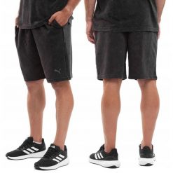 Spodenki treningowe męskie PUMA. Czarne spodnie materiałowe męskie Puma, bez wzorów. Za 120.99 zł.