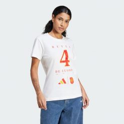 Koszulka Spain Winners. Białe bluzki damskie Adidas, m, bez wzorów, sportowe, bez kołnierzyka, bez ramiączek. Za 139.00 zł.