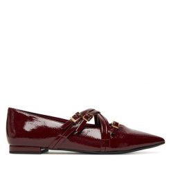 Baleriny Tamaris. Czerwone balerinki damskie Tamaris, bez wzorów, bez obcasa, bez zapięcia. Za 219.99 zł.