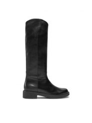 HÖGL Oficerki 8-101933 Czarny. Czarne kozaki damskie HÖGL, bez wzorów, ze skóry, bez obcasa, na płaskiej podeszwie, bez zapięcia. Za 1,299.00 zł.