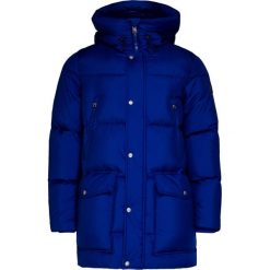 Parka WOOLRICH SIERRA SUPREME. Niebieskie parki męskie Woolrich, z aplikacjami, prążkowane, bez kołnierzyka, z kapturem. Za 3,300.00 zł.