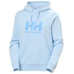 Bluza damska z kapturem Helly Hansen LOGO. Niebieskie bluzy damskie Helly Hansen, na lato, xs, bez wzorów, z bawełny, bez ramiączek, z kapturem. Za 330.00 zł.