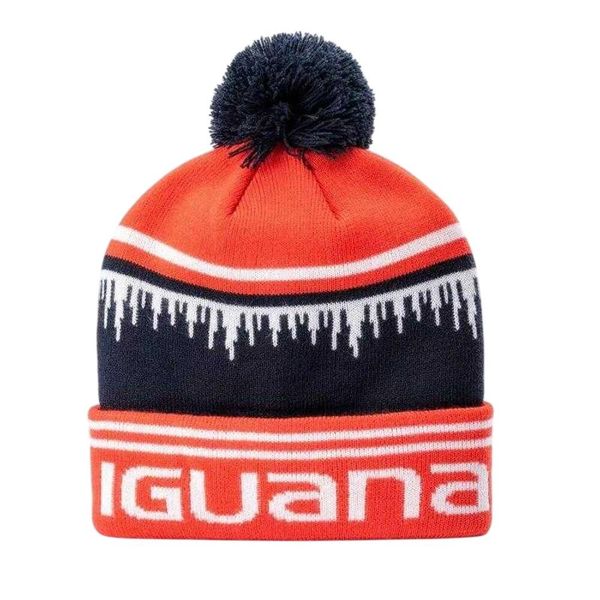 Czapka Damska Logo Akryl. Czerwone czapki damskie IGUANA, bez wzorów, z tkaniny. Za 164.99 zł.