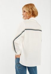 Biała koszula K-NAUTICA. Białe koszule damskie Volcano, m, bez wzorów, z bawełny, eleganckie, bez kołnierzyka, bez ramiączek. Za 149.99 zł.