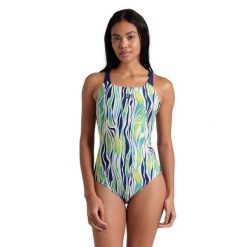 Strój Kąpielowy Arena Zebra Stripes Swim Pro Back – Wielokolorowy – Rozmiar 42. Niebieskie stroje kąpielowe damskie ARENA, bez wzorów. Za 279.25 zł.