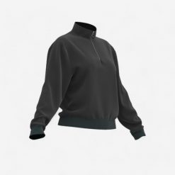 Bluza damska Domyos fitness. Czarne bluzy damskie DOMYOS, l, bez wzorów, z materiału, eleganckie, bez ramiączek, bez kaptura. Za 69.99 zł.