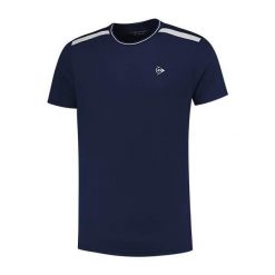Koszulka sportowa męska Dunlop Club Crew Tee. Niebieskie koszulki sportowe męskie Dunlop, m, bez wzorów, bez ramiączek, tenisowe. Za 139.99 zł.