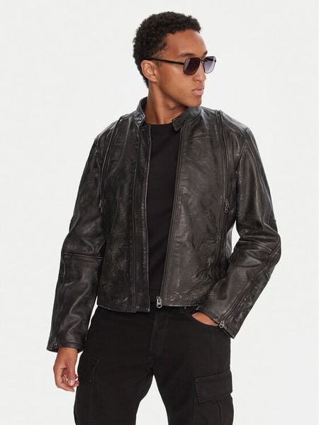 G-Star Raw Kurtka skórzana D26931-E082 Szary Regular Fit. Szare kurtki męskie G-Star Raw, l, bez wzorów, ze skóry, retro, bez kaptura. Za 1,779.00 zł.