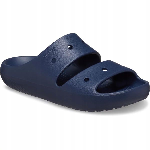 Klapki Dla Dorosłych Crocs Classic V2 Sandal. Niebieskie klapki damskie Crocs, bez wzorów, z materiału, bez obcasa, bez zapięcia. Za 135.99 zł.