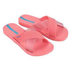 Klapki damskie Ipanema Sense Slide. Niebieskie klapki damskie Ipanema, bez wzorów, bez obcasa, bez zapięcia. Za 69.99 zł.
