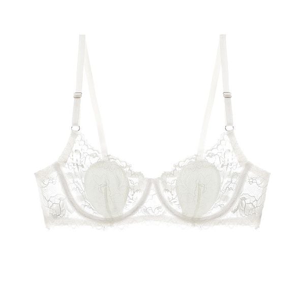 Biustonosz balkonetka z usztywnieniem i regulowanymi ramiączkami Chrystalla. Białe biustonosze Intica, bez wzorów. W wyprzedaży za 89.00 zł.