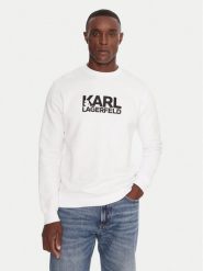 KARL LAGERFELD Bluza 705091 554917 Biały Regular Fit. Białe bluzy męskie KARL LAGERFELD, m, bez wzorów, z bawełny, bez ramiączek, bez kaptura. Za 439.99 zł.