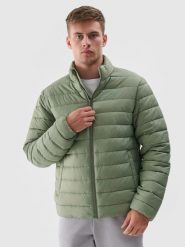 4F Kurtka puchowa z syntetycznym wypełnieniem męska - khaki XXL. Brązowe kurtki sportowe męskie 4F, m, bez wzorów, z dzianiny, bez kaptura. W wyprzedaży za 99.99 zł.