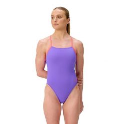 Strój kąpielowy damski Speedo Fl Solid Tie Back Af. Niebieskie stroje kąpielowe damskie Speedo, xs, bez wzorów, z materiału. Za 239.99 zł.