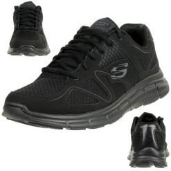 Buty sportowe Sneakersy męskie, Skechers Verse-Flash Point. Czarne buty sportowe męskie Skechers, bez wzorów, bez zapięcia, trekkingowe. Za 199.99 zł.