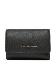 Tommy Hilfiger Portfel Logotape Trifold AW0AW17477 Czarny. Czarne portfele damskie Tommy Hilfiger, ze skóry. Za 209.99 zł.