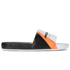 Męskie klapki K-Swiss SLIDE SNDL X MCLAREN WHITE/BLACK/PAPAYA-M (04422-196-M). Białe klapki męskie K-SWISS, bez wzorów, bez zapięcia. Za 169.00 zł.