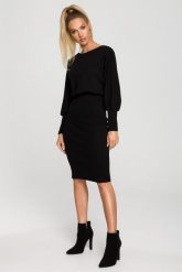 Ołówkowa sukienka z bufiastymi rękawami zbluzowana góra czarna bawełna. Czarne sukienki damskie Sukienki.shop, na co dzień, l, bez wzorów, z bawełny, bez kołnierzyka, bez ramiączek, ołówkowe. Za 289.00 zł.