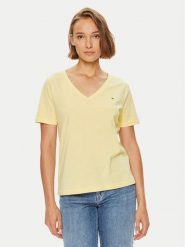 Tommy Hilfiger T-Shirt Modern WW0WW39781 Żółty Regular Fit. Żółte t-shirty damskie Tommy Hilfiger, m, bez wzorów, z bawełny, bez kołnierzyka, bez ramiączek. Za 129.99 zł.