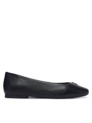 Tommy Hilfiger Baleriny Th Plate FW0FW09374 Czarny. Czarne balerinki damskie Tommy Hilfiger, bez wzorów, ze skóry, bez obcasa, bez zapięcia. Za 409.99 zł.