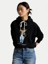 Polo Ralph Lauren Bluza 211B23862001 Czarny Relaxed Fit. Czarne bluzy damskie Polo Ralph Lauren, m, bez wzorów, z bawełny, bez ramiączek, bez kaptura. Za 1,103.99 zł.