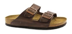 Klapki Birkenstock Arizona Brązowe Dorosłych. Brązowe klapki męskie Birkenstock, bez wzorów, z nubiku, bez zapięcia. Za 526.25 zł.