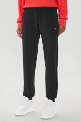 GUESS Czarne damskie spodnie dresowe Olympe, Rozmiar L. Czarne spodnie dresowe damskie Guess, z aplikacjami, z dresówki. W wyprzedaży za 227.99 zł.