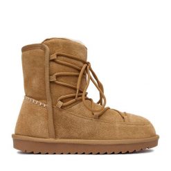 Śniegowce DeeZee. Brązowe śniegowce damskie DeeZee, bez zapięcia. Za 299.99 zł.