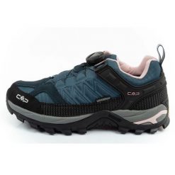 Buty Cmp Rigel 3Q14826 53UG Fitgo niebieskie z membraną. Niebieskie obuwie trekkingowe damskie ze skóry, bez zapięcia. Za 607.18 zł.