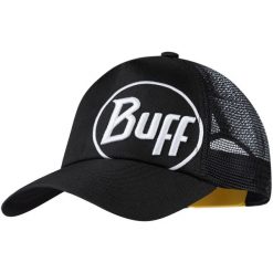Czapka z daszkiem BUFF TRUCKER CAP LOGO BLACK L/XL. Czarne czapki damskie Buff, bez wzorów, z materiału, sportowe. W wyprzedaży za 99.99 zł.