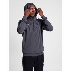 Bluza dresowa z kapturem zapinana na zamek Hummel Authentic. Szare bluzy męskie Hummel, bez wzorów, z dresówki, z kapturem, na fitness i siłownię. Za 284.00 zł.