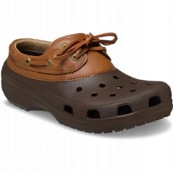 Półbuty Dla Dorosłych Crocs Classic Islander. Brązowe półbuty męskie Crocs, bez wzorów, z materiału, bez obcasa, bez zapięcia. Za 299.99 zł.