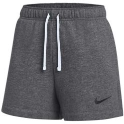 Spodenki damskie Nike Park 26 Fleece. Szare szorty damskie Nike, bez wzorów, z bawełny, sportowe. Za 141.99 zł.