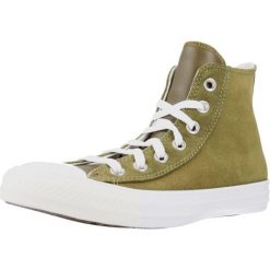 Buty CONVERSE CHUCK TAYLOR ALL STAR HI Zielony. Zielone obuwie sportowe damskie Converse, bez wzorów, ze skóry, bez zapięcia. Za 203.99 zł.