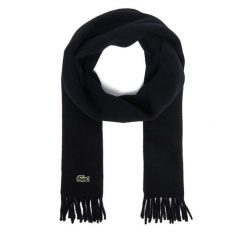 Szalik Lacoste. Czarne szaliki męskie Lacoste, bez wzorów. Za 459.99 zł.