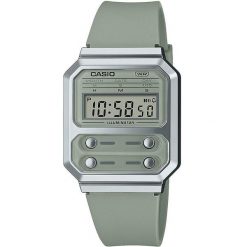 Zegarek Męski Casio A100WEF-3AEF. Zielone zegarki męskie Casio, bez wzorów. W wyprzedaży za 191.35 zł.