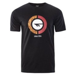 Koszulka męska Hi-Tec Rakan - czarna, Rozmiar XL. Czarne t-shirty męskie Hi-tec, m, bez wzorów, z bawełny, bez kołnierzyka, bez ramiączek. Za 44.99 zł.