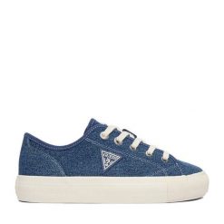 Tenisówki Guess Jeans. Niebieskie trampki i tenisówki damskie Guess Jeans, z aplikacjami, z jeansu, bez zapięcia. Za 199.99 zł.