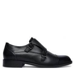 Półbuty BOSS. Czarne buty wizytowe męskie Boss, bez wzorów, bez obcasa, bez zapięcia. Za 894.99 zł.