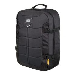 Plecak, torba podręczna 38 litrów marki CATERPILLAR CAT CARGO. Czarne plecaki męskie CATERPILLAR, z aplikacjami, z materiału. Za 249.99 zł.