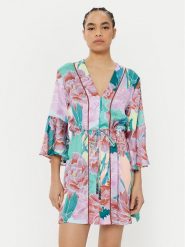 Maaji Sukienka letnia Japanese Eden PT2472CPO003 Fioletowy Regular Fit. Fioletowe sukienki damskie Maaji, na lato, l, bez wzorów, z syntetyku, bez kołnierzyka, bez ramiączek. Za 349.99 zł.