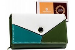 Portfel skórzany Peterson [DH] PTN RD-21-GCL-Y zielony. Zielone portfele damskie Peterson, ze skóry. Za 103.98 zł.