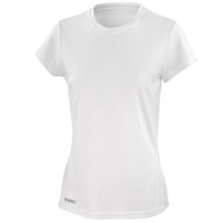 Damska Koszulka Szybkoschnąca. Białe bluzki damskie SPIRO, xl, bez wzorów, sportowe, bez kołnierzyka, bez ramiączek. Za 49.99 zł.